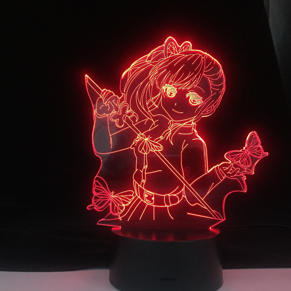 Night Light Anime Demon Slayer Kimetsu No Yaiba Tsuyuri Kanao Home Decor Children's Festival Birthday Gifts 3D Lamp 7 Color Changes With Remote Control