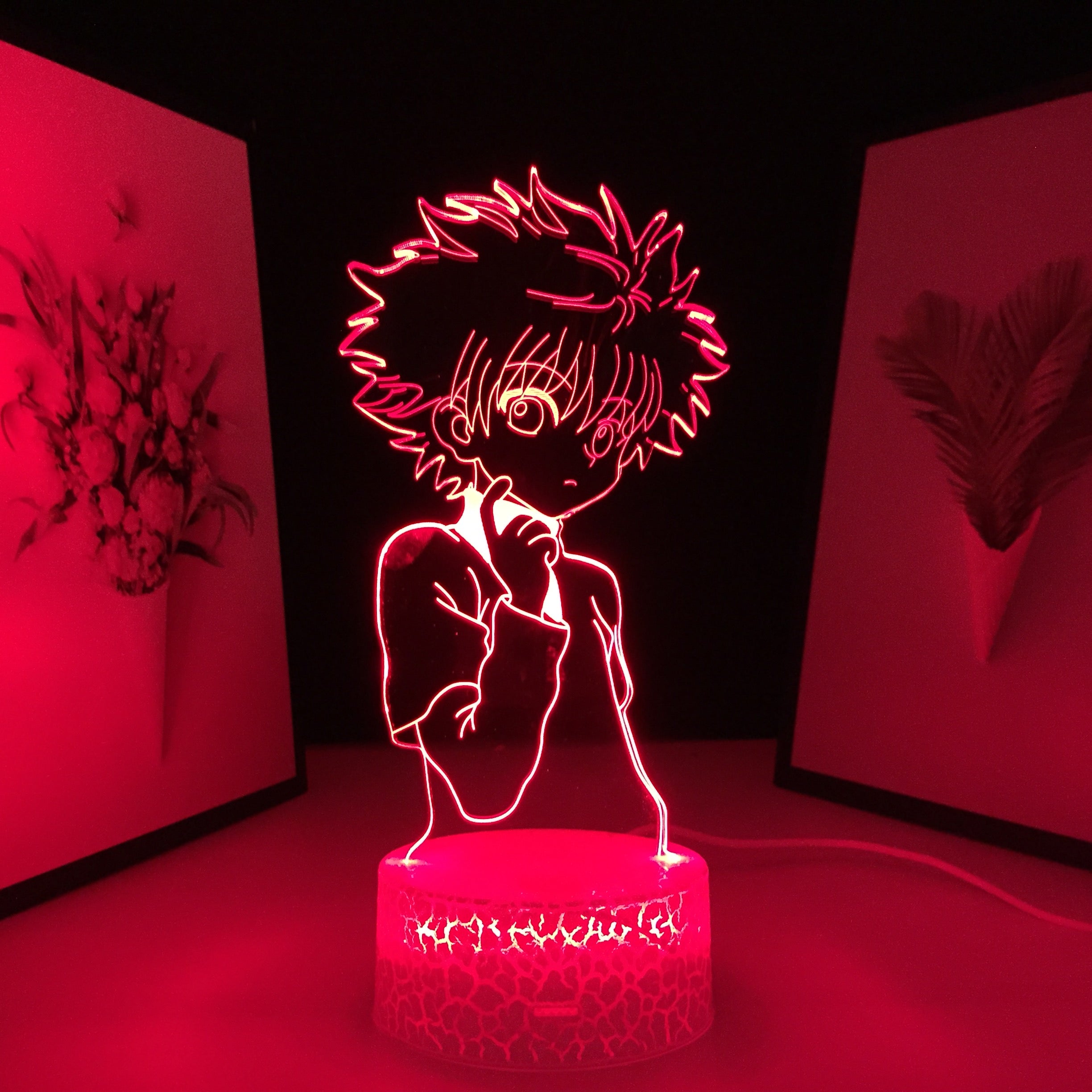 Hunter X Hunter Killua Anime Zoldyck 3D LED Neon LampHome Room Desk Decoration Lamp for Kids Children Birthday Gifts USB Charging