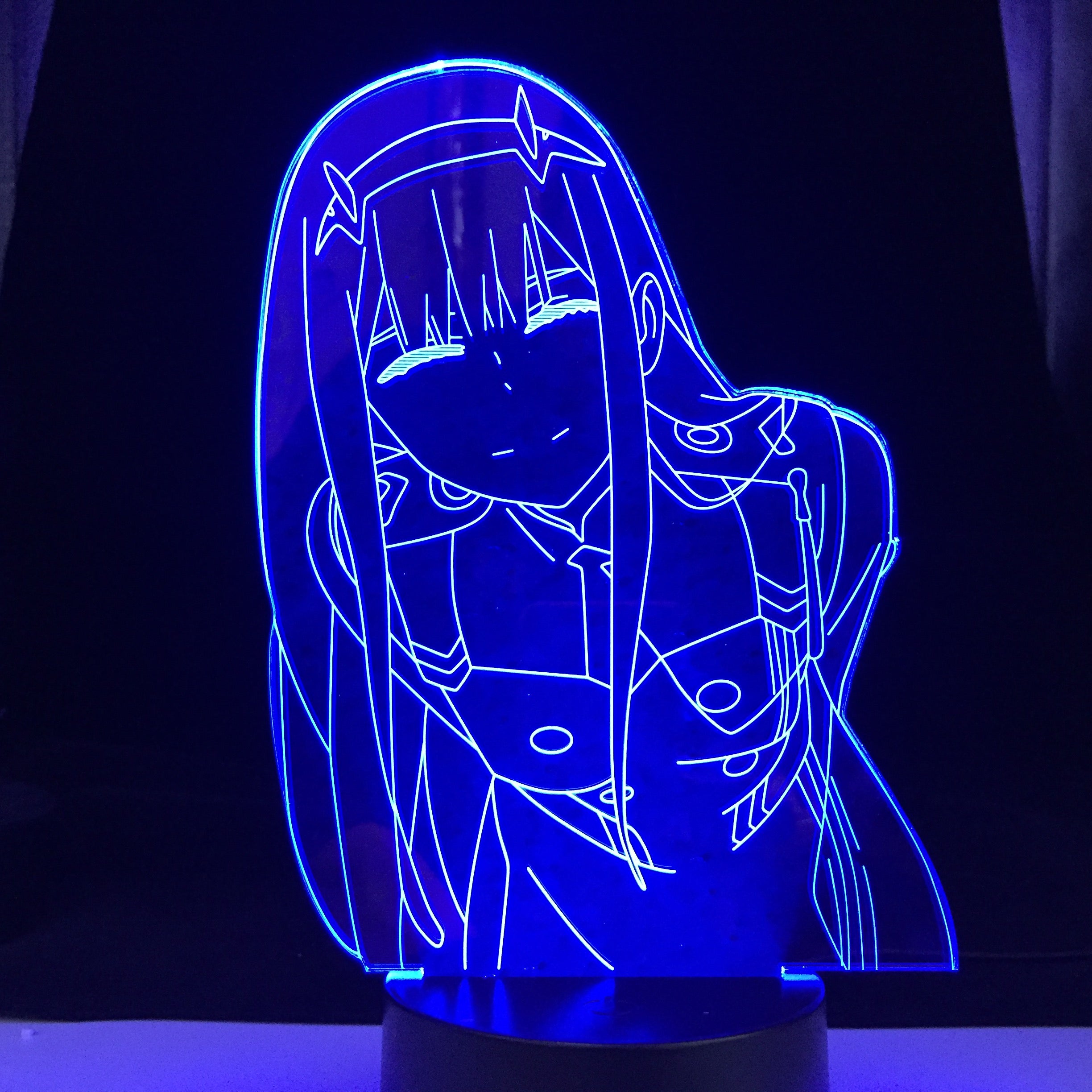 Zero Two Figure Table 3D Lamp Light Anime Waifu Gift Darling In The Franxx Zero Two Lamp for Bed ROOM Decor LED Night Light