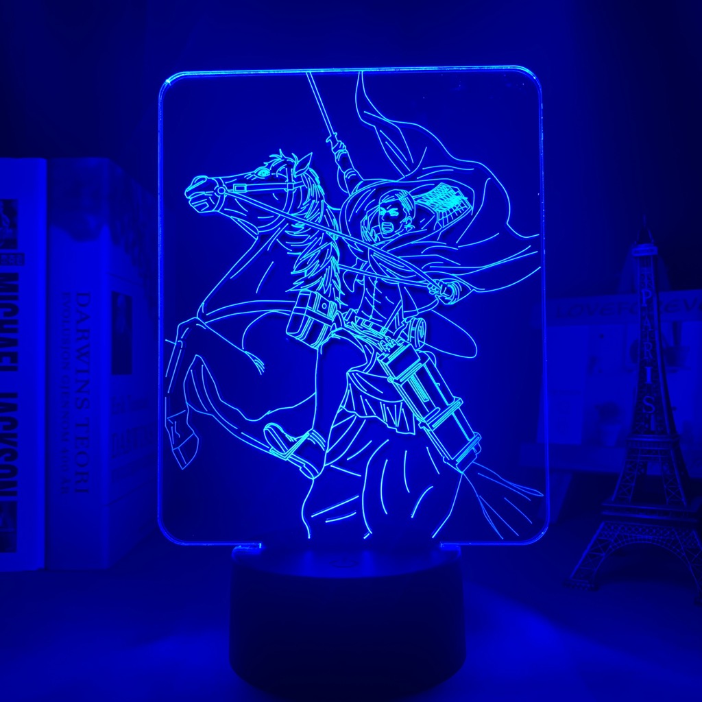Anime Attack on Titan 3d Lamp Erwin Smith Light for Bedroom Decoration Kids Gift Attack on Titan LED Night Light Erwin Smith