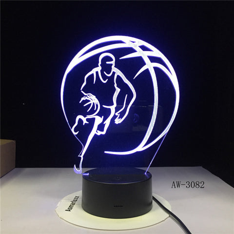 3D Basketball Sport Home Decoration LED illusion Touch 7 Color Change Lamp Bedroom Night Light Best Child Boys Man Gift AW-3082