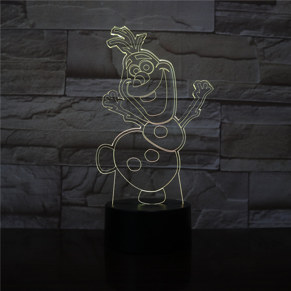 3D Night Light Snowman Olaf Nightlight for Kids Bedroom Decor Battery Operated Atmosphere Pretty Baby Led Night Lamp