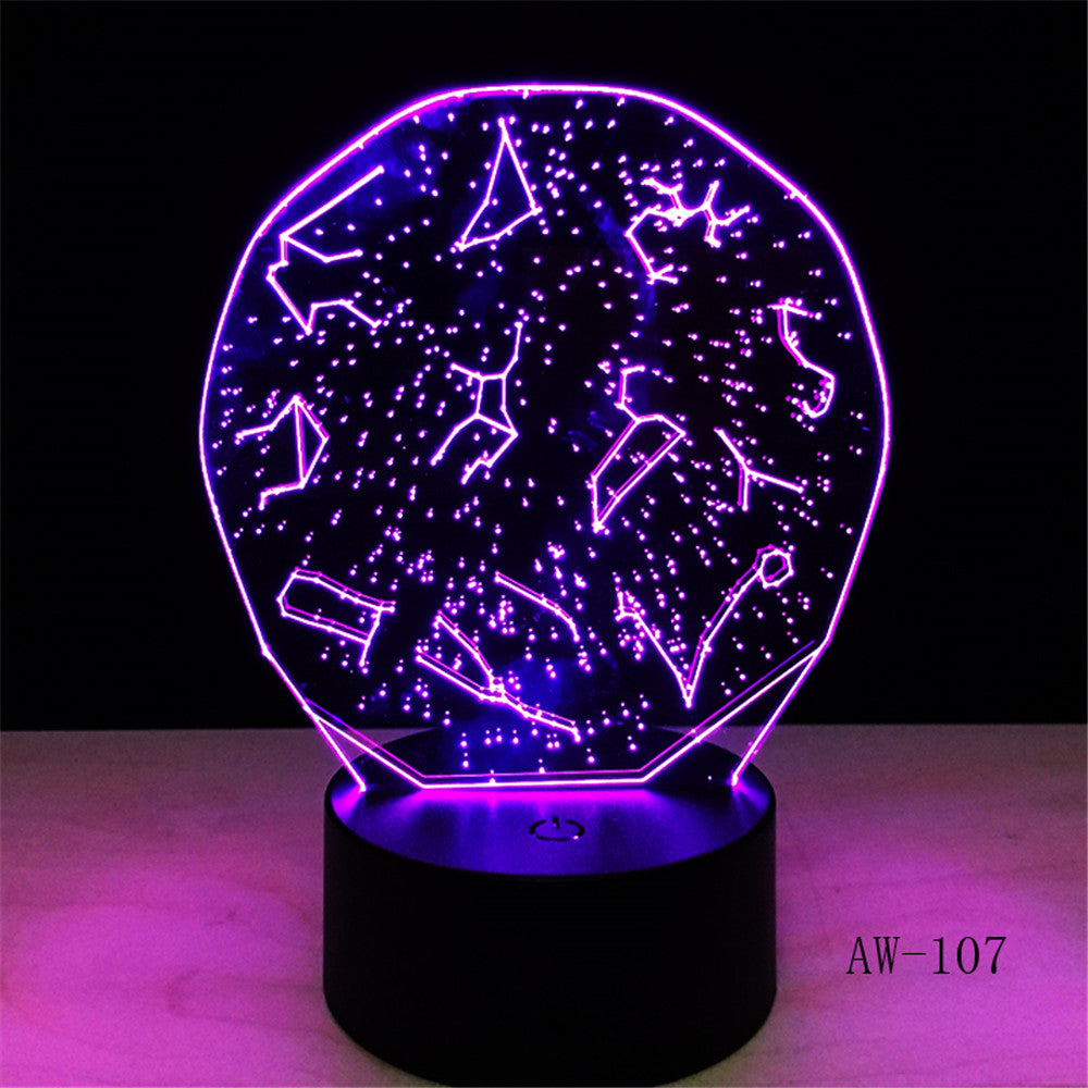 Home Decor Light Sky Constellation Luminaria 7 Color Changing 3D LED Night Lamp Nightlight Gift Bedside Sleep Light Gift AW-107