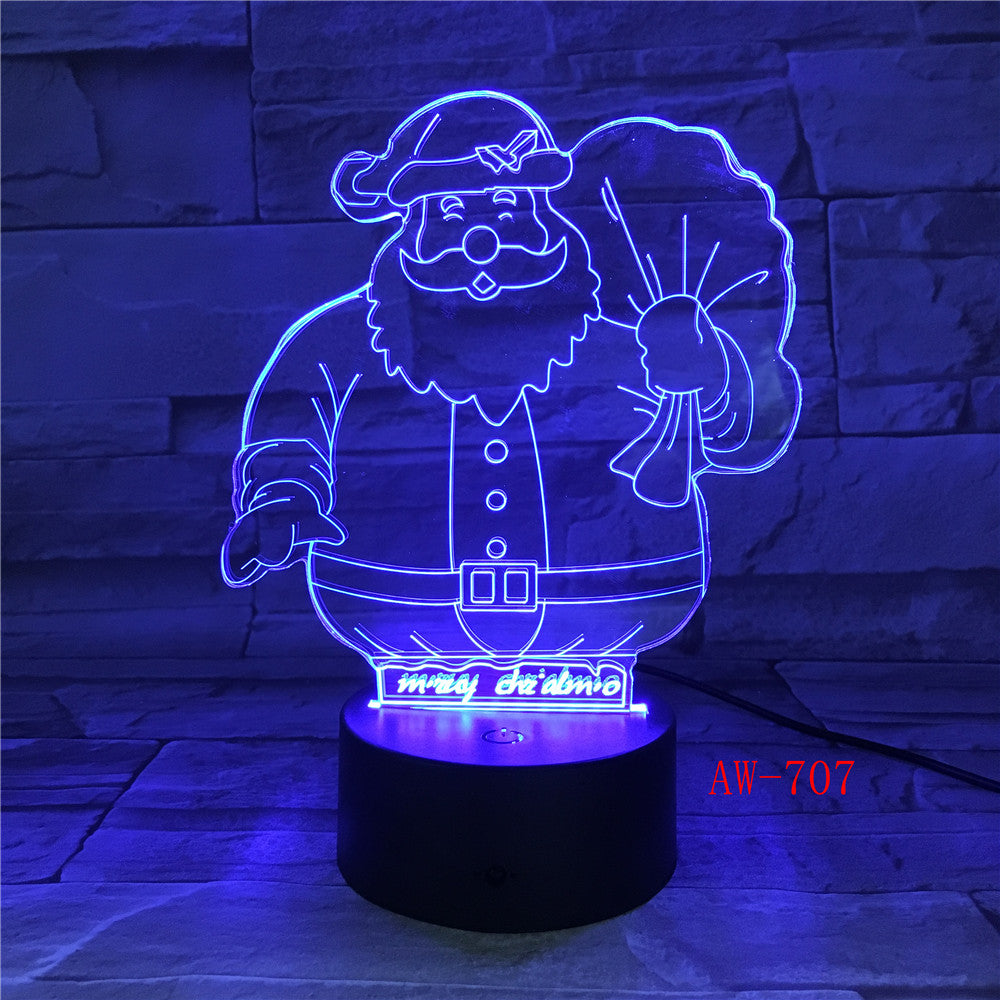Christmas Gift 3D illusion Lamp Snowman with Coat Design LED Night Light for Children Living Room Lights Table Lamp AW-707