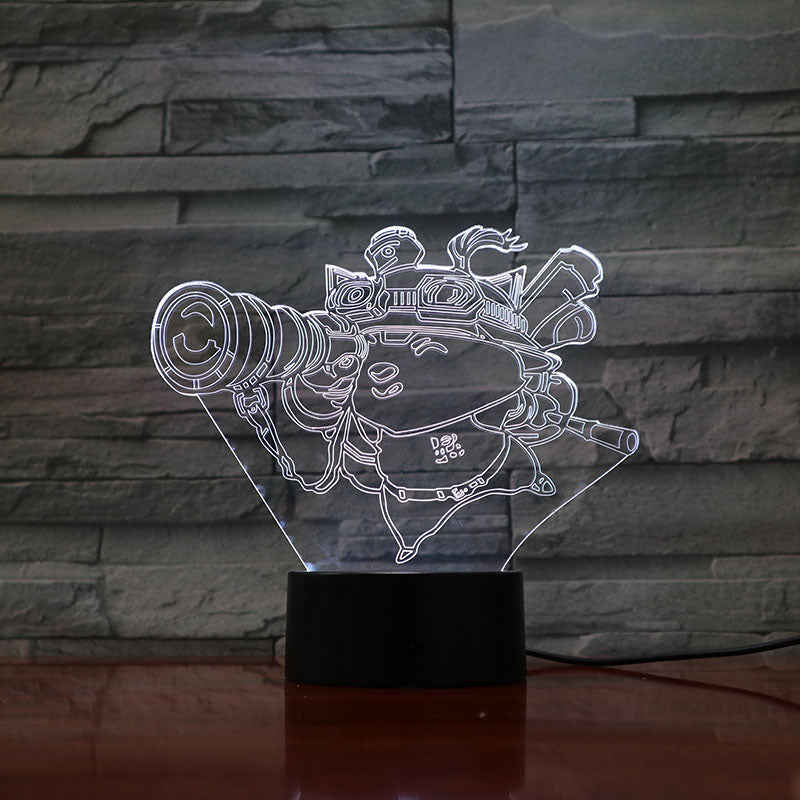 League of Legends LoL Heros 3D LED Night Light Touch Sensor 7 Colors Changing Child Kid Baby Kit Nightlight Bedroom Table Lamp