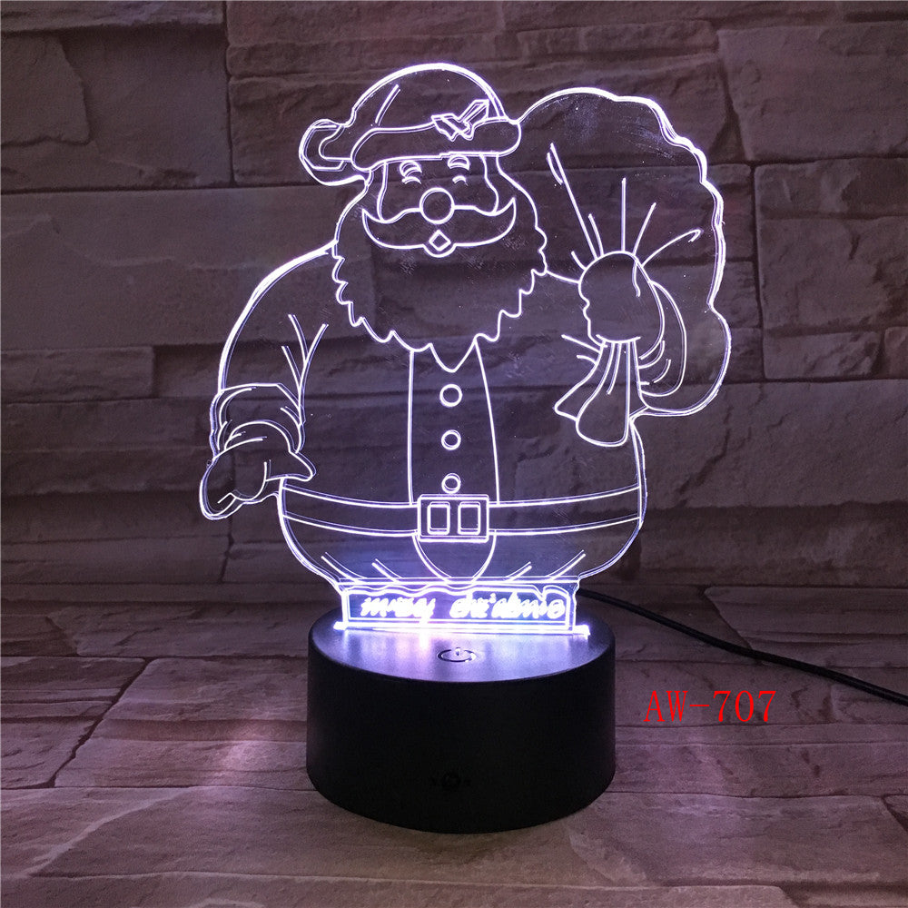 Christmas Gift 3D illusion Lamp Snowman with Coat Design LED Night Light for Children Living Room Lights Table Lamp AW-707