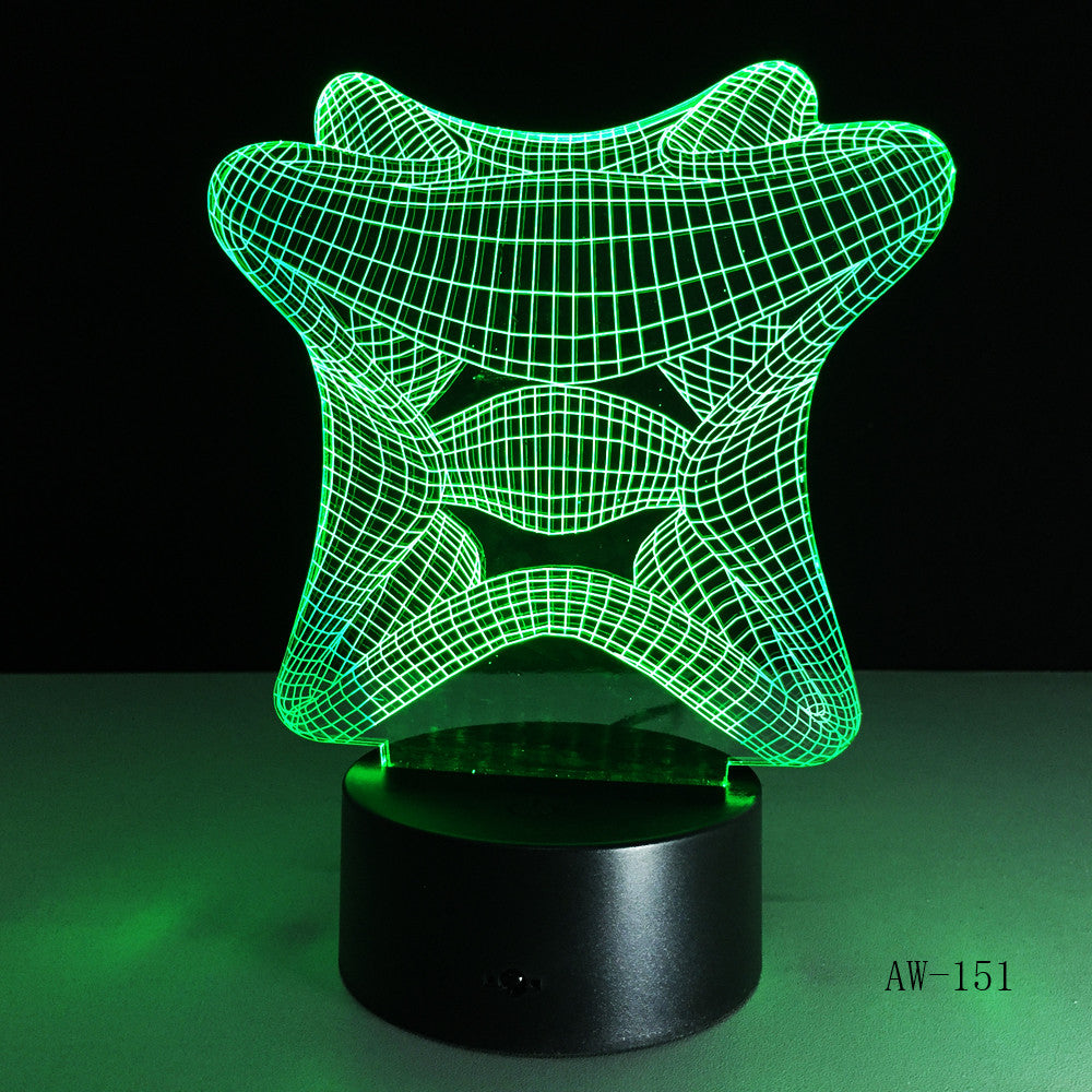 Novelty Smiley Emoticon Lamp 3D Version Abstract Nightlight Color Lamp Round Smile Bedroom Lamp Kids Birthday Gift AW-151