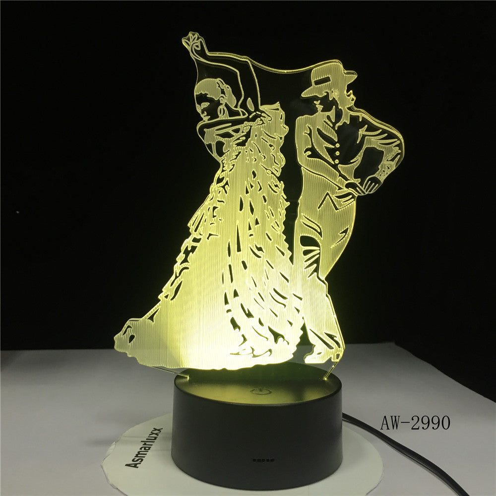 Flamingo Dance Skirt Table Lamp 3D Led Bedroom Decor Night Lights Usb Baby Sleep Visual Girls Light Fixtures Kids Gifts AW-2990