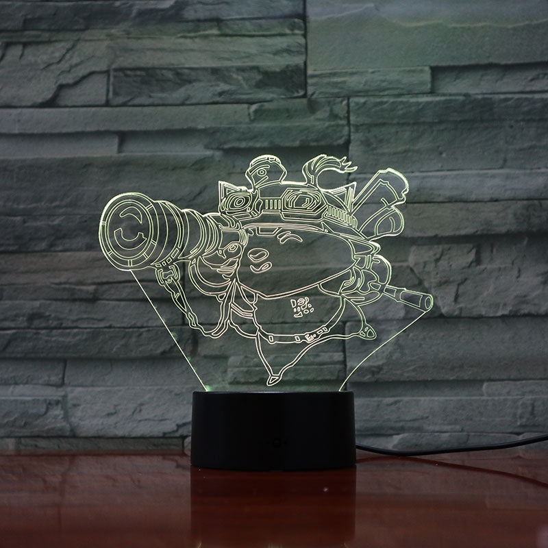 League of Legends LoL Heros 3D LED Night Light Touch Sensor 7 Colors Changing Child Kid Baby Kit Nightlight Bedroom Table Lamp
