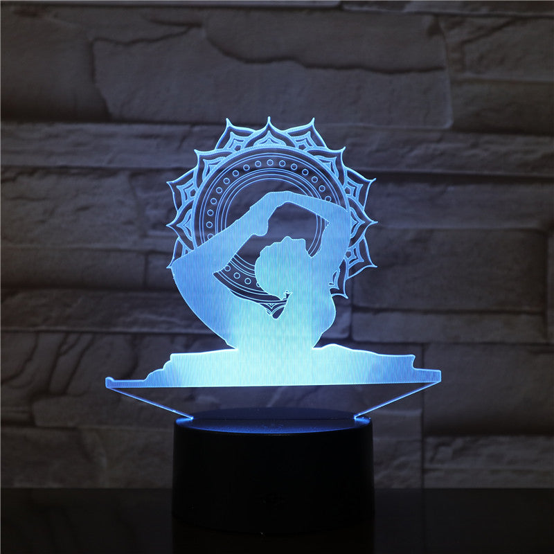 India Yoga 3D LED Lamp Night Lights 7 Colors Change Touch Table Creative Gift as Home Decoration LED Night Lamp Dropshipping
