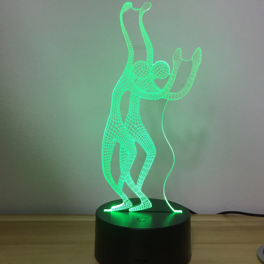 Dancing Acrylic Night Lighting Lamp Yoga 3D LED Luminaria Nightlight Colorful Gradient Creative Table Lava Lamp Bedroom Decor
