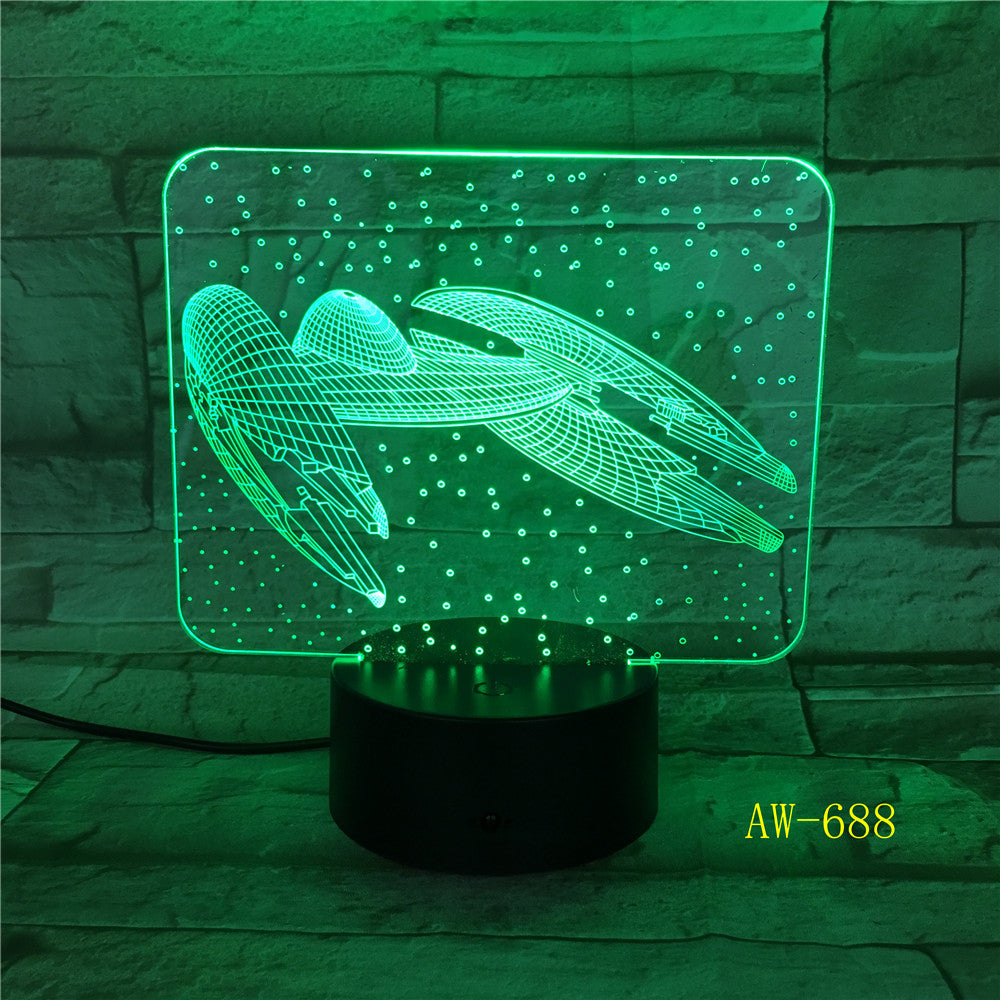 7 Colors Change 3D Vision Airplane Modelling Led Aircraft Night Light Desk Lamp Decor Usb Sleep Lighting Fixtures Gifts AW-688