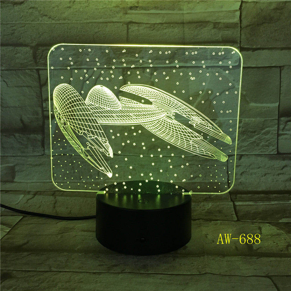 7 Colors Change 3D Vision Airplane Modelling Led Aircraft Night Light Desk Lamp Decor Usb Sleep Lighting Fixtures Gifts AW-688