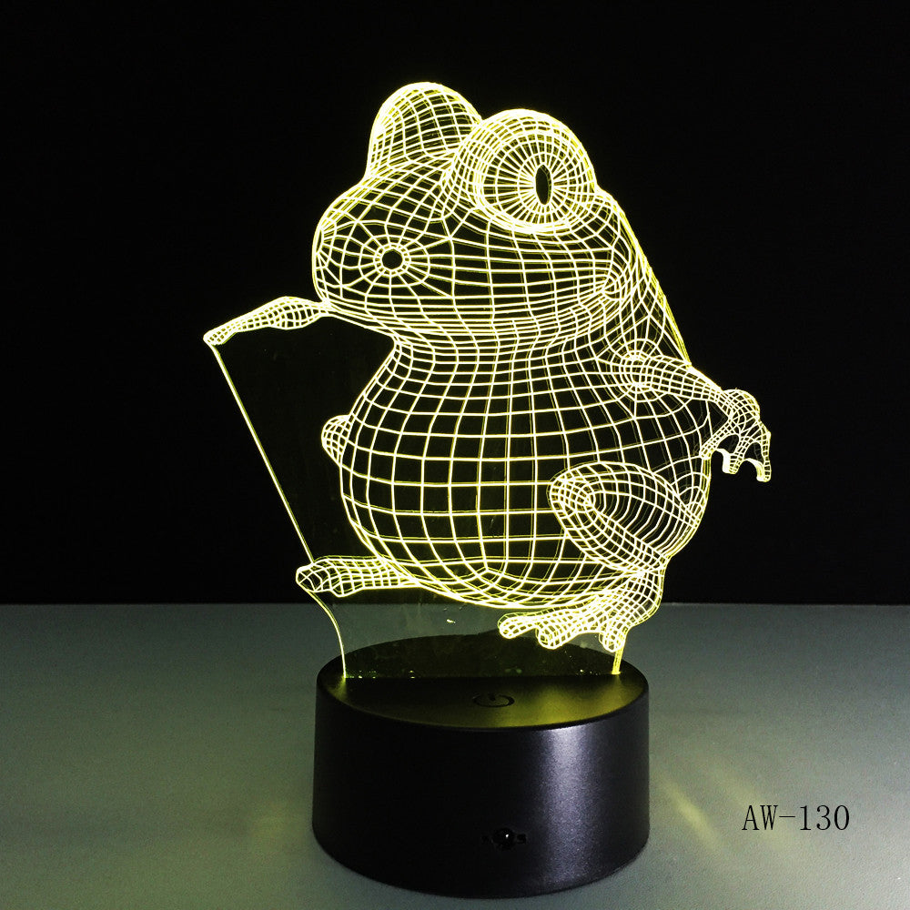 Animal Frog Seeds 3D Cartoon USB Lamp Bulbasaur LED Night Light Visual Illusion Table Holiday Kid Toy Drop Shipping AW-130