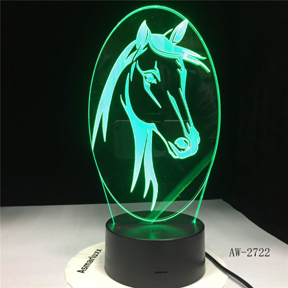 7 Colors Changing Animal LED Night light Horse 3D Desk Table Lamp USB Luces Navidad Lampara Baby Kid Sleeping Nightlight AW-2722
