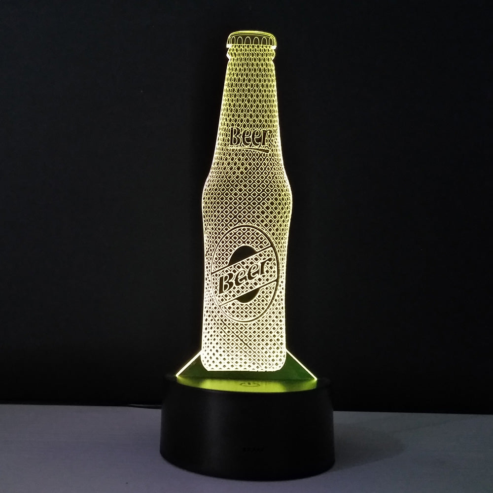 Beer Bottle Remote Control LED USB 3D Night Light 7 Colors Changing illusion Table Lamp Baby Sleeping Sensor light Drop Shipping