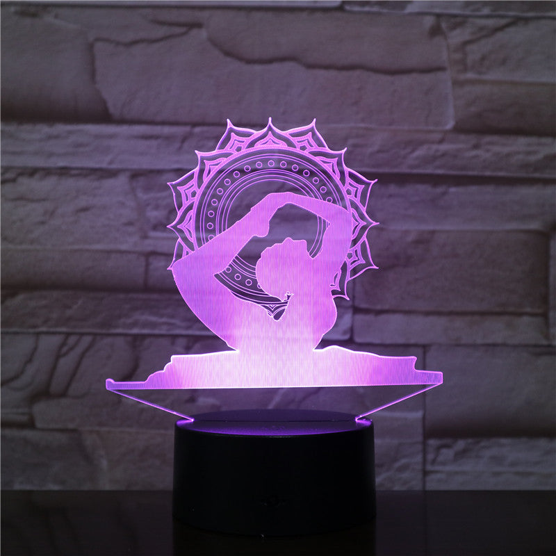India Yoga 3D LED Lamp Night Lights 7 Colors Change Touch Table Creative Gift as Home Decoration LED Night Lamp Dropshipping