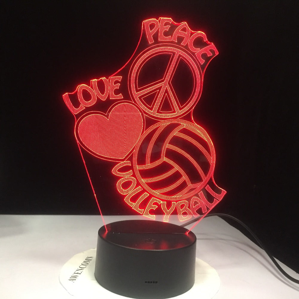 Home Bedroom Lighting Decor 3D LED Night Lights 7 Color Changing Volleyball Toss Modelling Table Lamp Kids Birthday Sleep Gifts