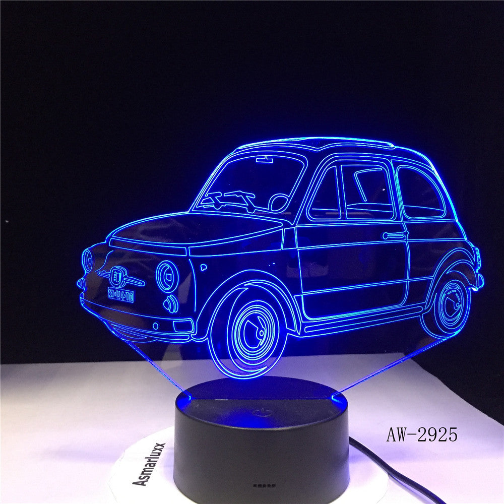 Cool Car 3D Night Light 7 Colors LED Table lamp Touch Switch USB Desk Lamp Kids Sleeping Light Toy Birthday Gift AW-2925
