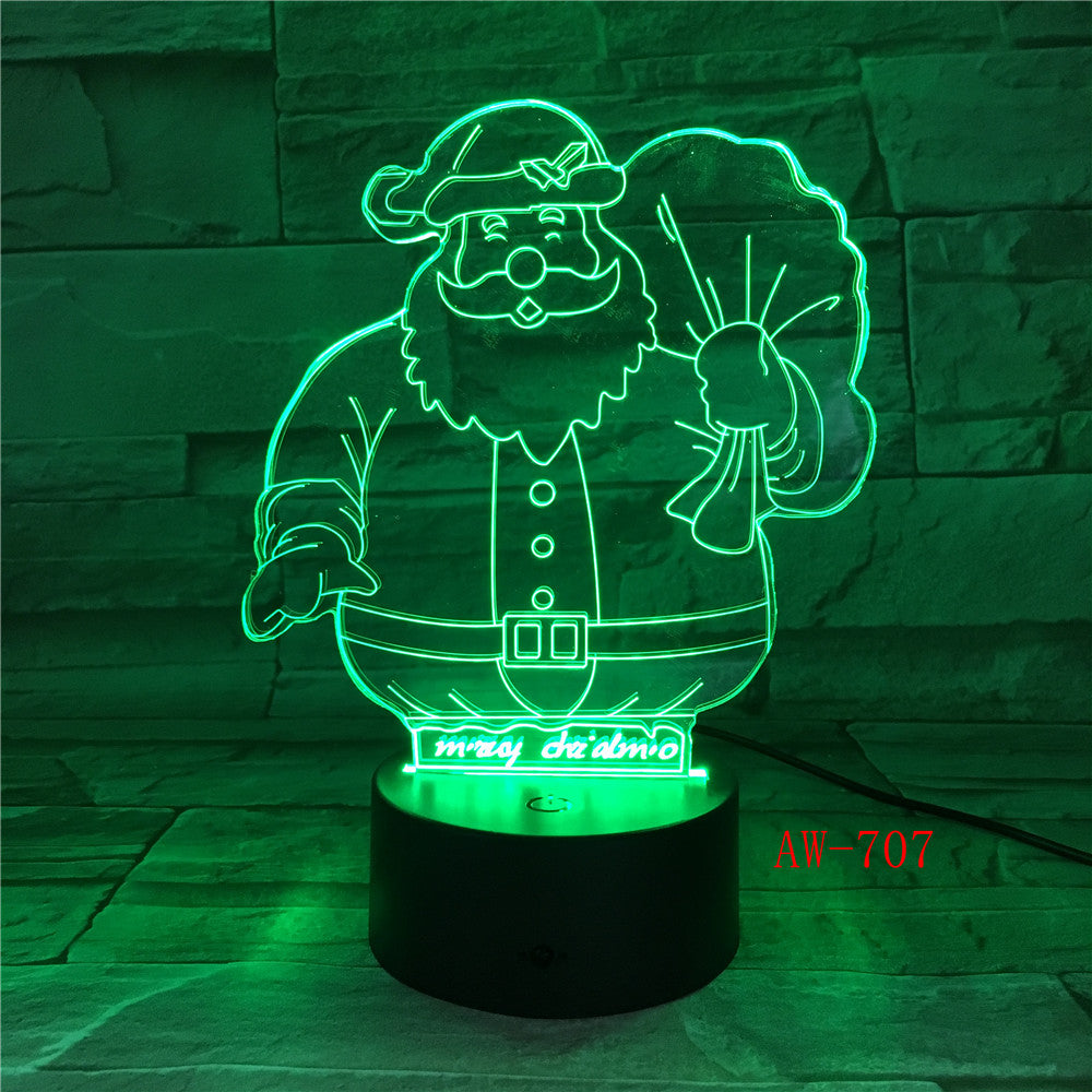 Christmas Gift 3D illusion Lamp Snowman with Coat Design LED Night Light for Children Living Room Lights Table Lamp AW-707