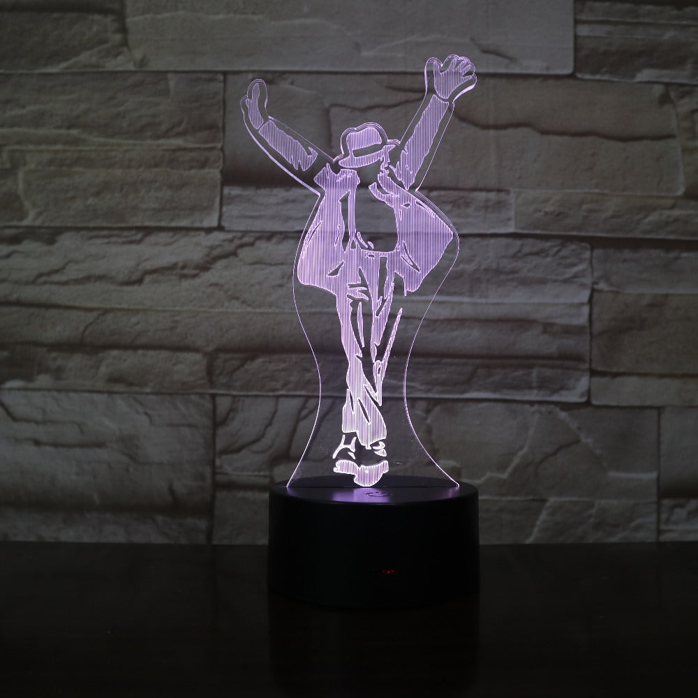 Michael Star Figure 3D Led Night Light 7 Colors Home Offfice Decorative Lamp Bedroom Table Lamp Michael Fan's Best Gift