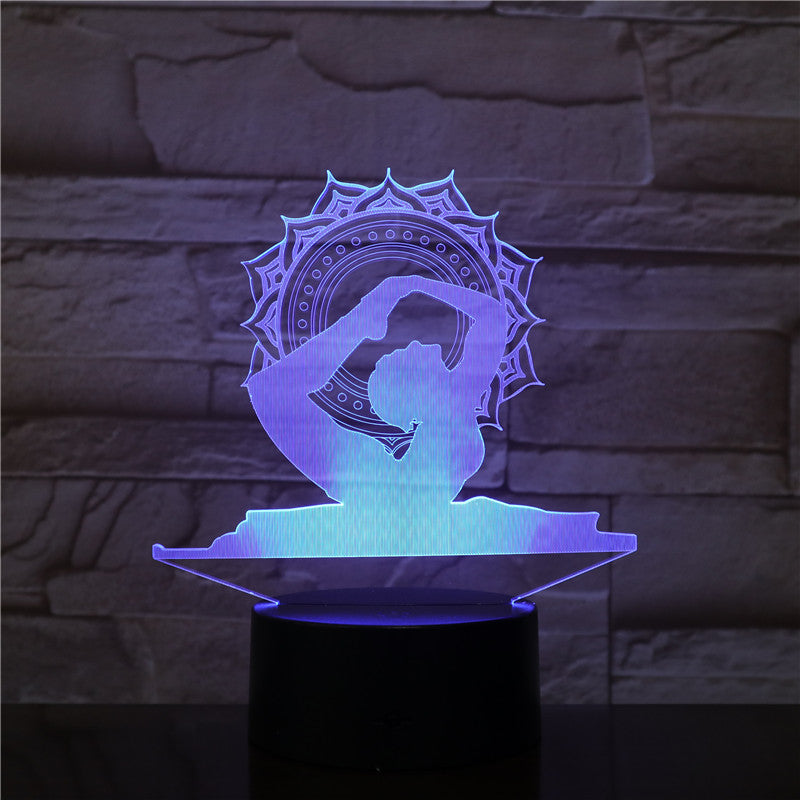 India Yoga 3D LED Lamp Night Lights 7 Colors Change Touch Table Creative Gift as Home Decoration LED Night Lamp Dropshipping