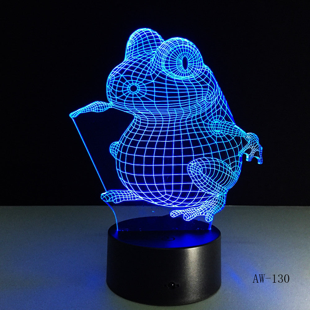 Animal Frog Seeds 3D Cartoon USB Lamp Bulbasaur LED Night Light Visual Illusion Table Holiday Kid Toy Drop Shipping AW-130