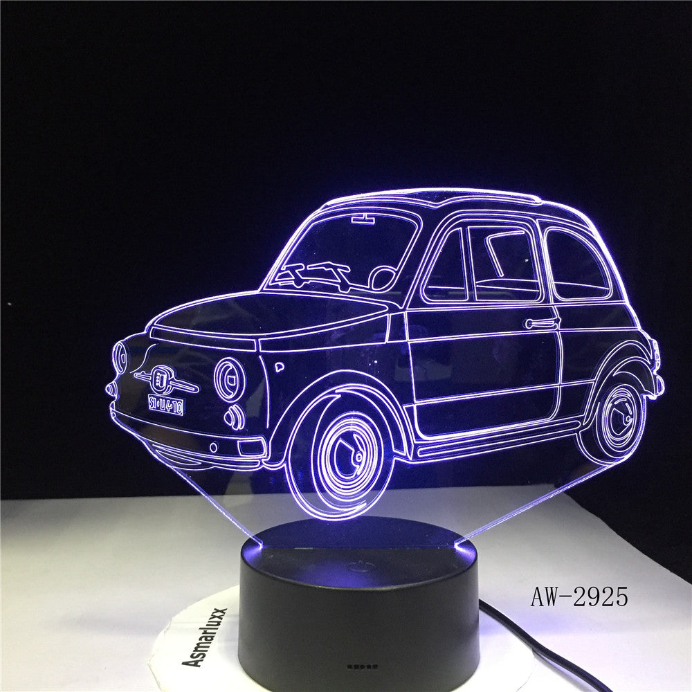 Cool Car 3D Night Light 7 Colors LED Table lamp Touch Switch USB Desk Lamp Kids Sleeping Light Toy Birthday Gift AW-2925