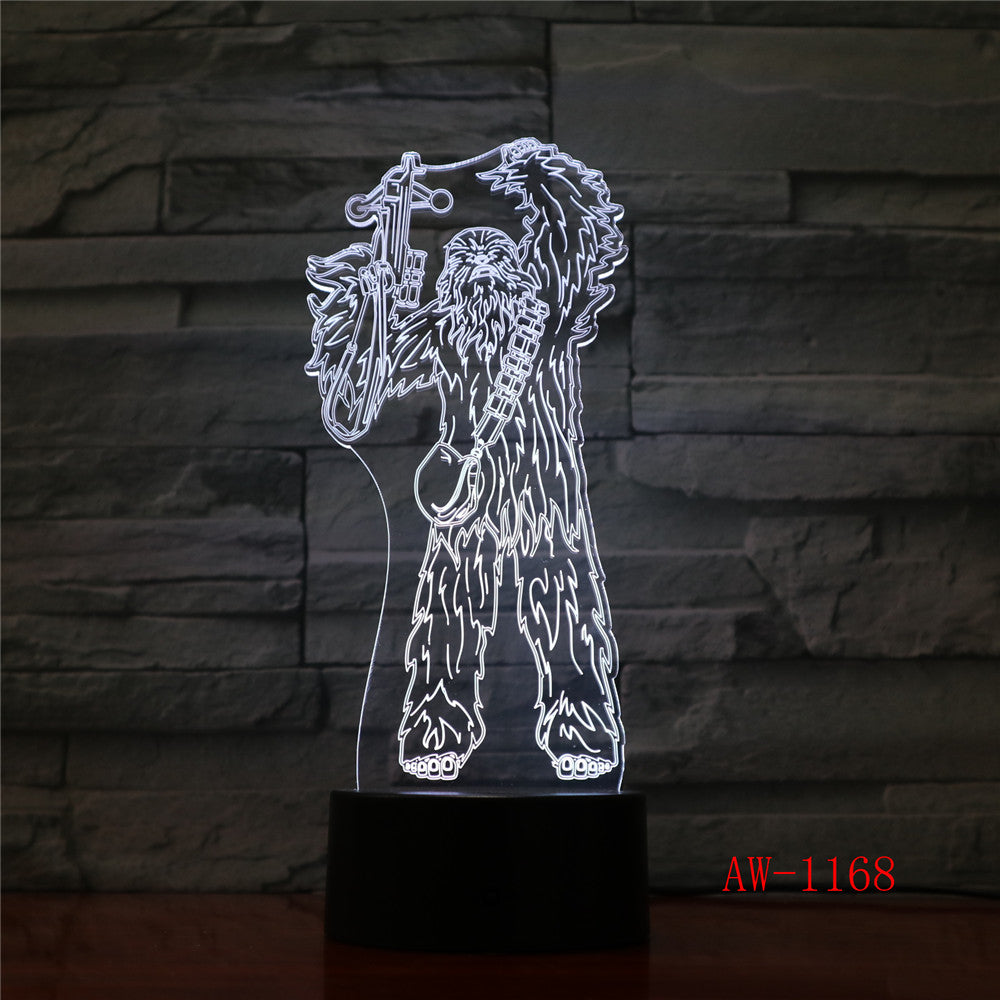 Star Warss Chewbaccass Night Light Led Touch Sensor Light Bedroom Decoration Child Nightlight Chewie Table 3d Night Lamp AW-1168