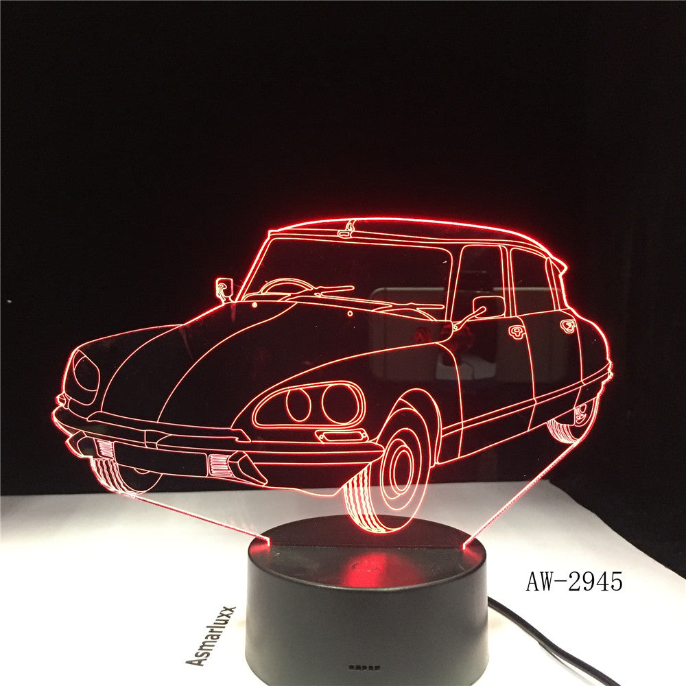 Acrylic Sports Car Design 3d Gift Lamp Led Colorful Touch Remote Control Usb 3d Night Light 7 Colors Change Kids Lamp AW-2945