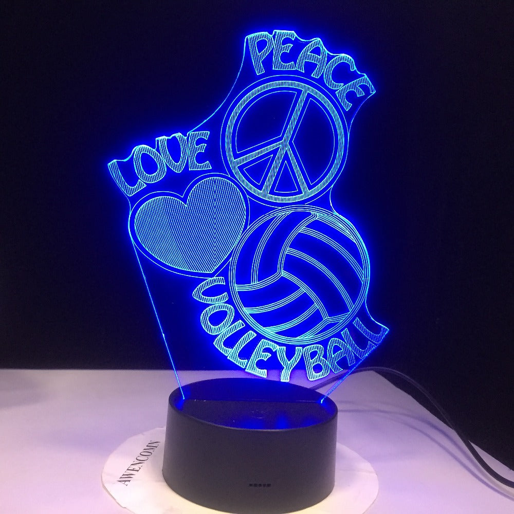 Home Bedroom Lighting Decor 3D LED Night Lights 7 Color Changing Volleyball Toss Modelling Table Lamp Kids Birthday Sleep Gifts