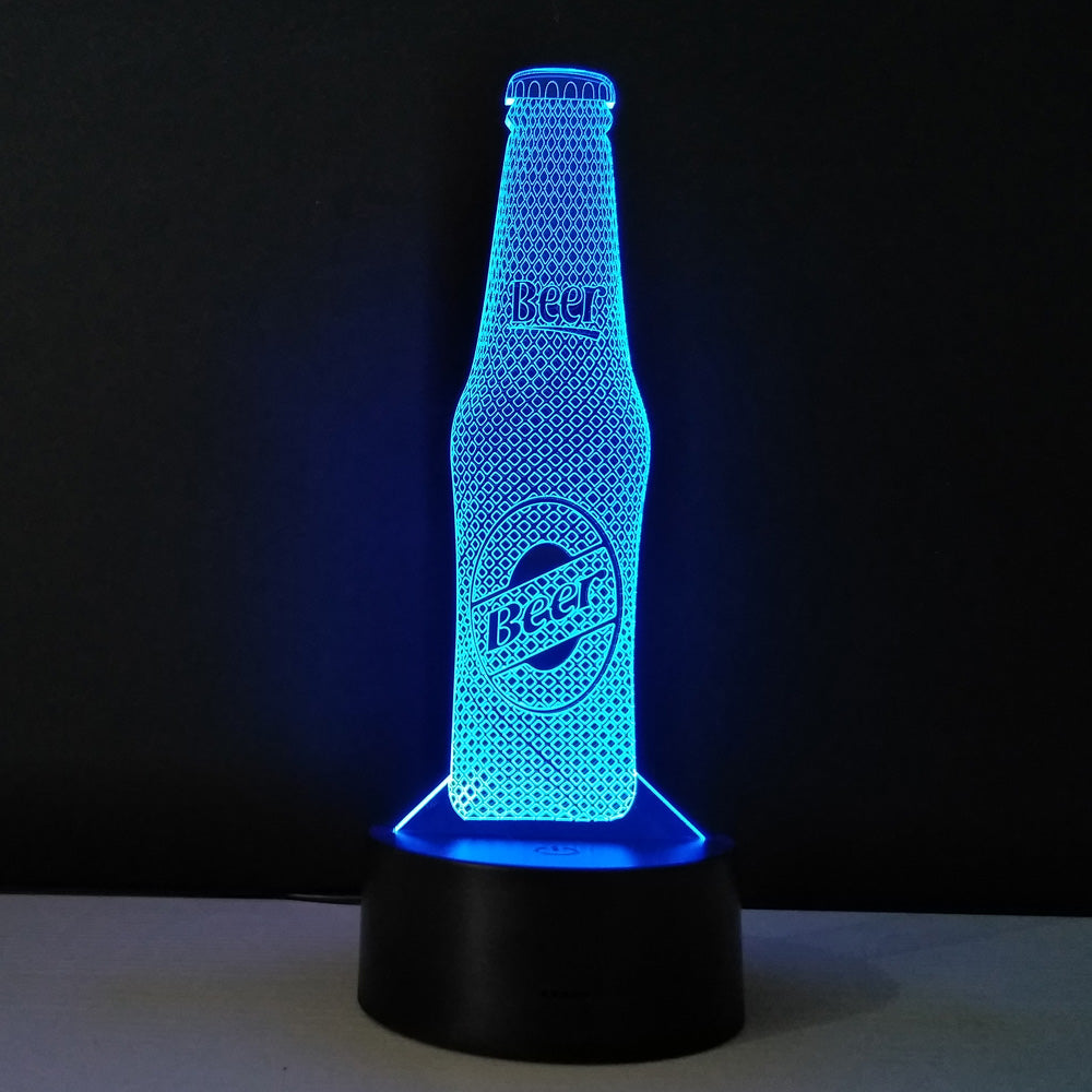 Beer Bottle Remote Control LED USB 3D Night Light 7 Colors Changing illusion Table Lamp Baby Sleeping Sensor light Drop Shipping