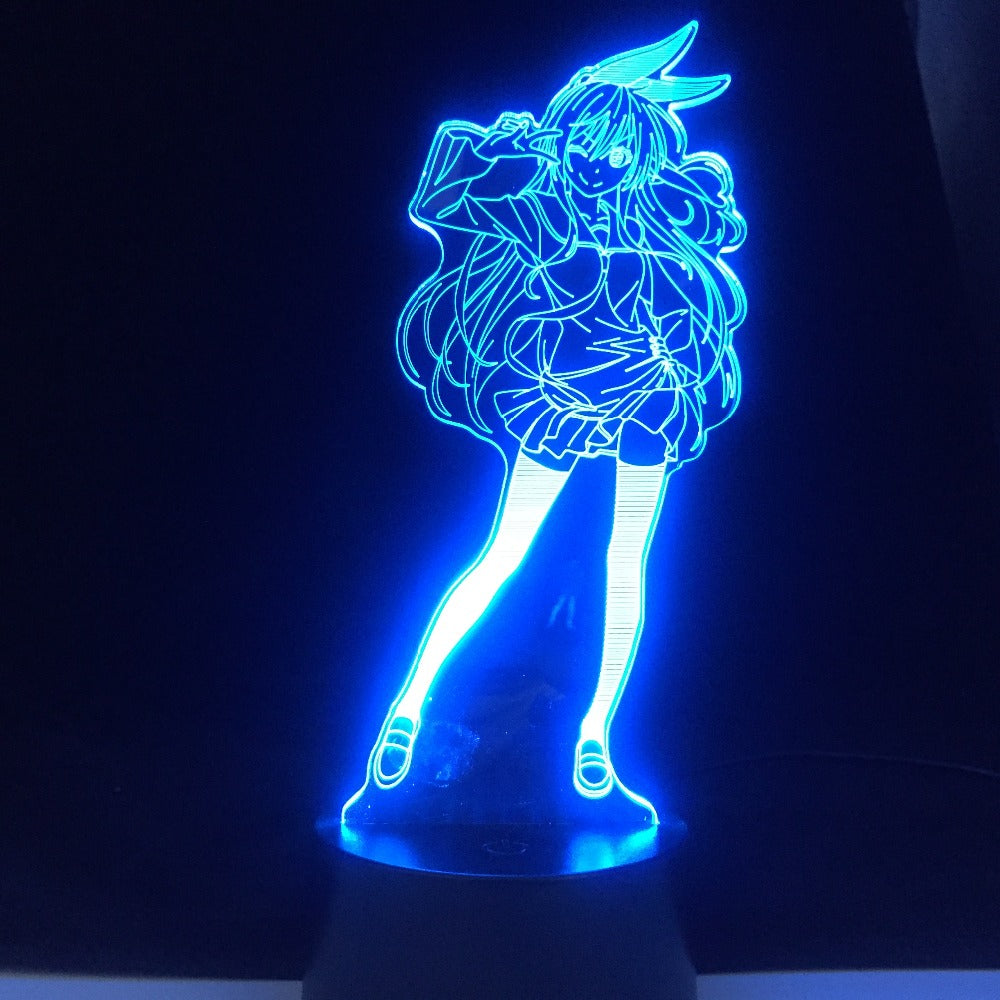 Cute Japanese Waifu 3D Night light Anime Lamp Yumeko Jabami From Kakegurui Compulsive Gambler Decor USB Nightlight Dropshipping