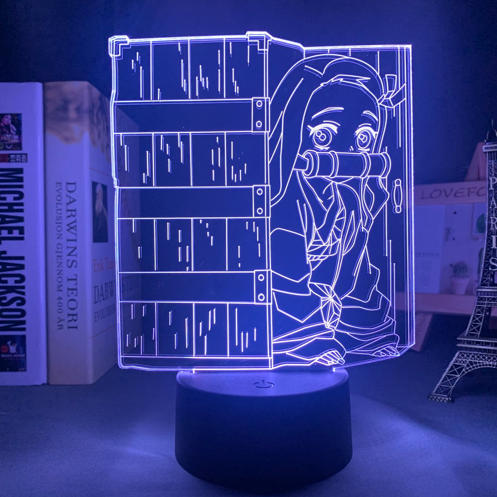Acrylic Led Night Lamp Anime demon slayer kimetsu no yaiba Nezuko Kamado for Bedroom Decorative Birthday Gift 3d Table Light