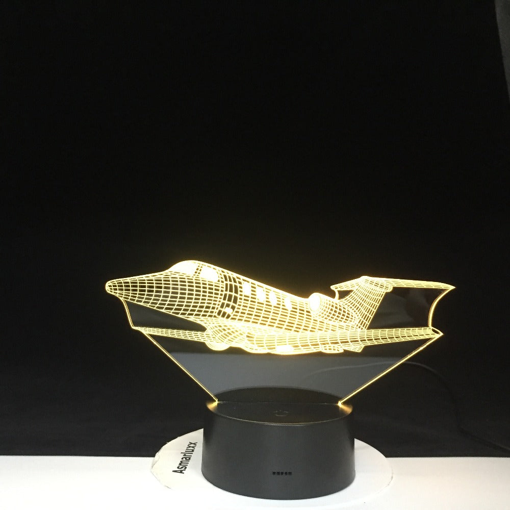 Air Plane 3D LED Night Light 16 Colors Changing Lamp Aircraft Christmas Light Acrylic Illusion Desk Lamp For Kids Drop Gift 2074
