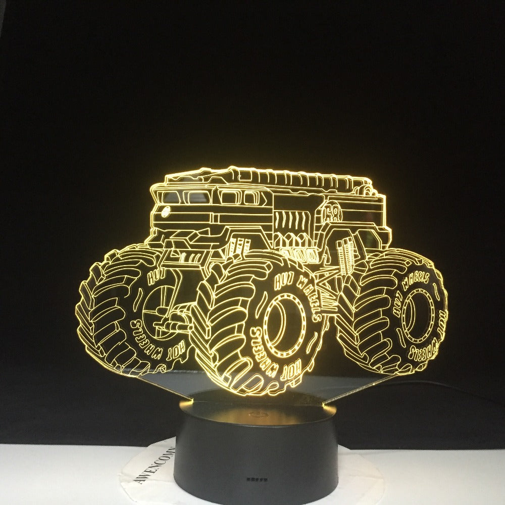 Vehicle Car 7 Colors Changing Creative Gifts 3D Led Table Lamp Usb Touch Button Vehicle Night Lights Kids Bedroom Decor Dropship