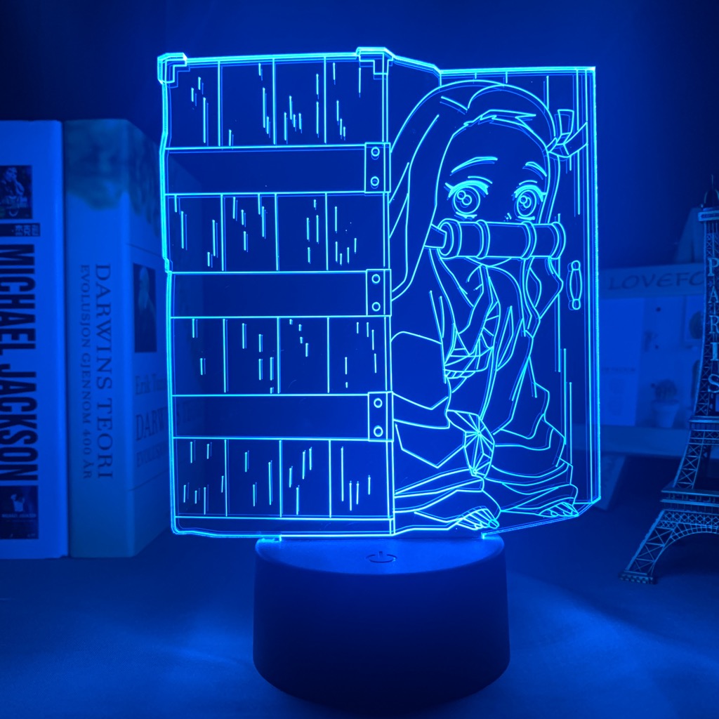Acrylic Led Night Lamp Anime demon slayer kimetsu no yaiba Nezuko Kamado for Bedroom Decorative Birthday Gift 3d Table Light