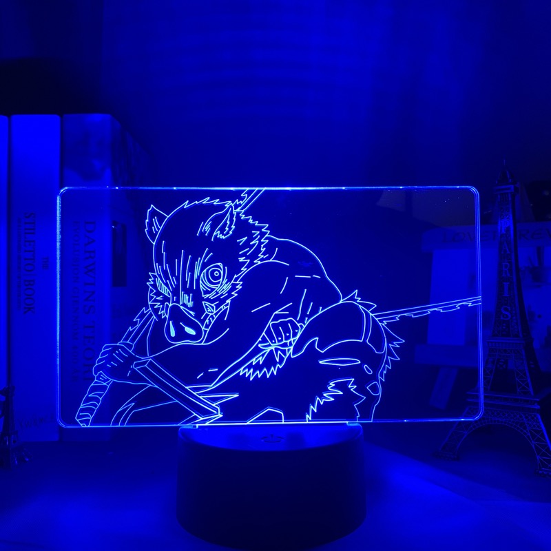 Kimetsu No Yaiba Inosuke Hashibira Small Night Light for Kids Home Decor USB link Charging Neon Lights 3D LED Lamp Anime