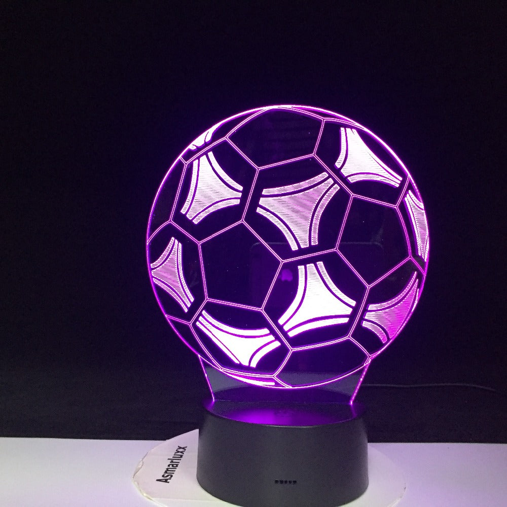11.11 Deal Football Soccer Shape 3D LED Night Light for Office Home Room Decoration Child Boys Baby Nightlight Table Lamp Gift
