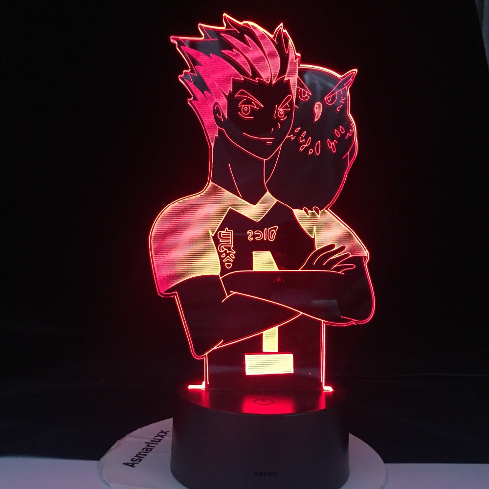 Shoyo Sugawara Koushi Kageyama Tobio Anime Haikyuu Hinata Figure 3d Night Light Lamp with Motion Sensor 3d Illusion Light Gift