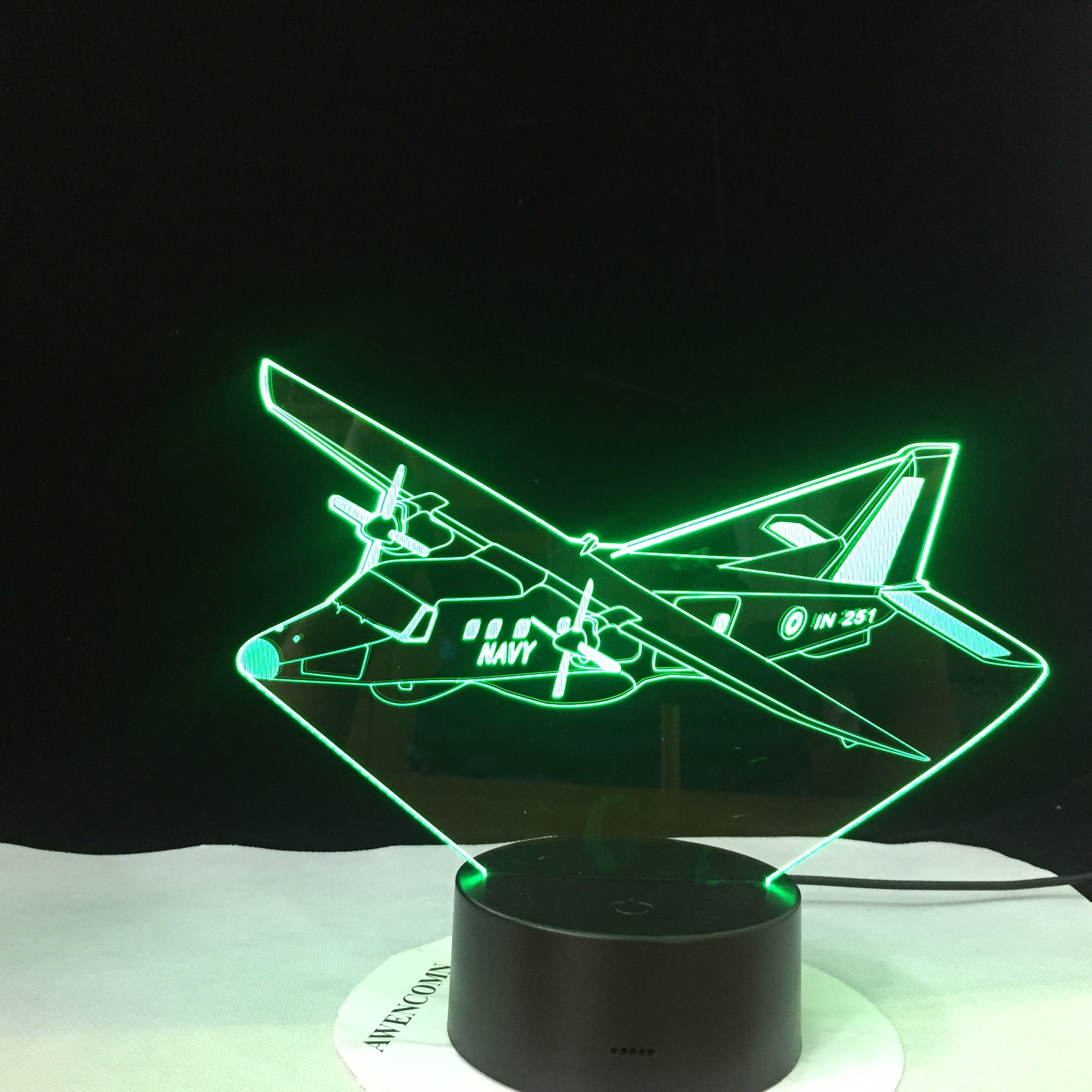 Air Craft Airplane Toy 3D Night Lamp with Touch / Remote Control LED Light Christmas Gifts Kids Hobbies