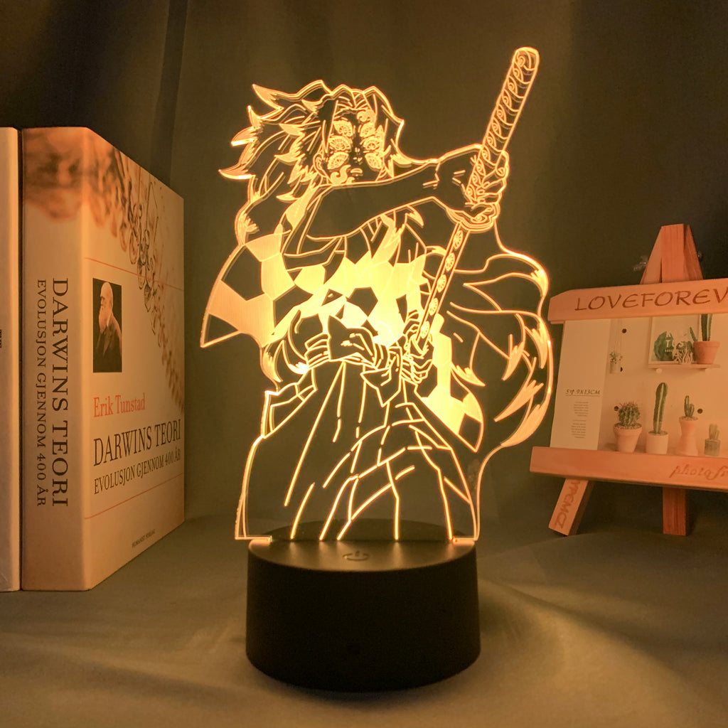 Kimetsu No Yaiba Kokushibou Anime Figure LED Lamp Home Bedroom Desk Decoration Small Night Light Children's Festival Birthday gifts