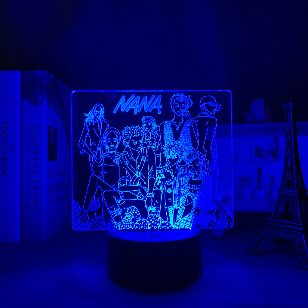 Manga Nana Group 3D LED Lamp Anime Figure Bedroom Desk Decoration Small Night Light for Children's Festival Birthday Gifts Neon Lights With Remote