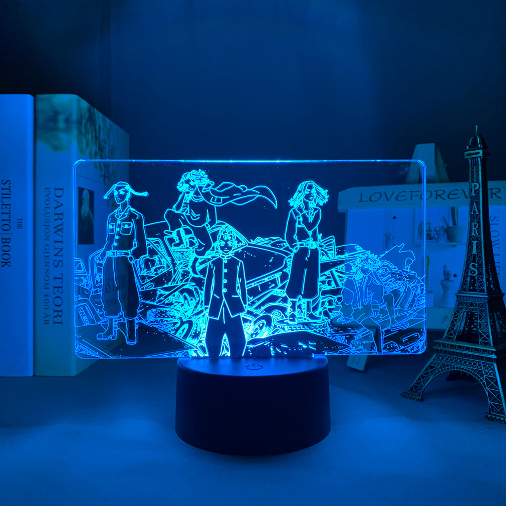 Tokyo Revengers 3D LED Lamp Anime Figure High Bedroom Desk Decoration Small Night Light for Children's Festival Birthday Gifts Neon Lights With Remote