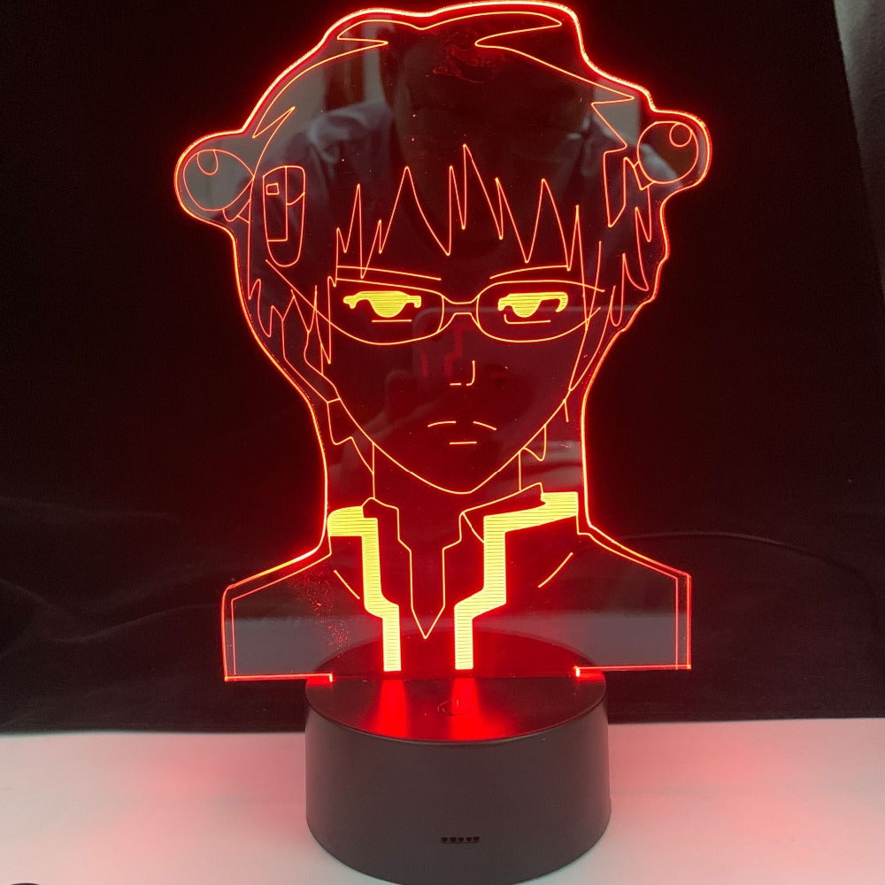Anime Lamp The Disastrous Life of Saiki K for Bedroom Acrylic 3D Lamp Decor Nightlight Fans Birthday Christmas Party Gift