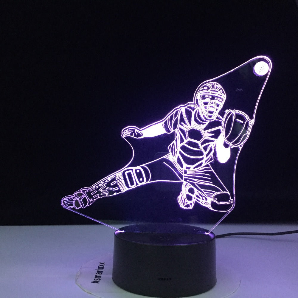 Baseball 3D Visual Lamp Colors Optical Illusion Touch Table Desk LED Night Light Great Kids Gift Home Decoration Dropshipping