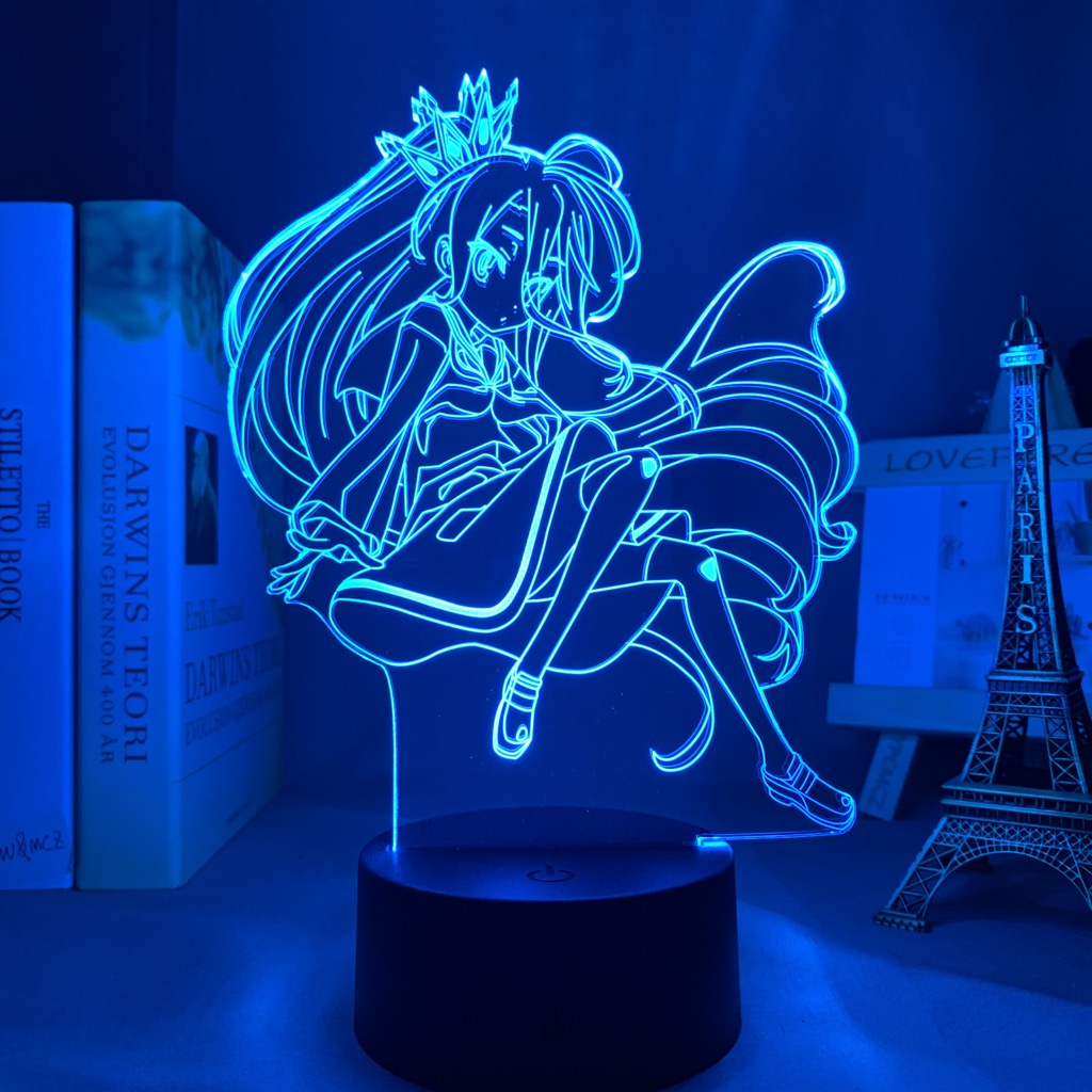 Anime No Game No Life Shiro Led Night Light for Bedroom Decor Birthday Gift Night Lamp No Game No Life Shiro Light Gadget