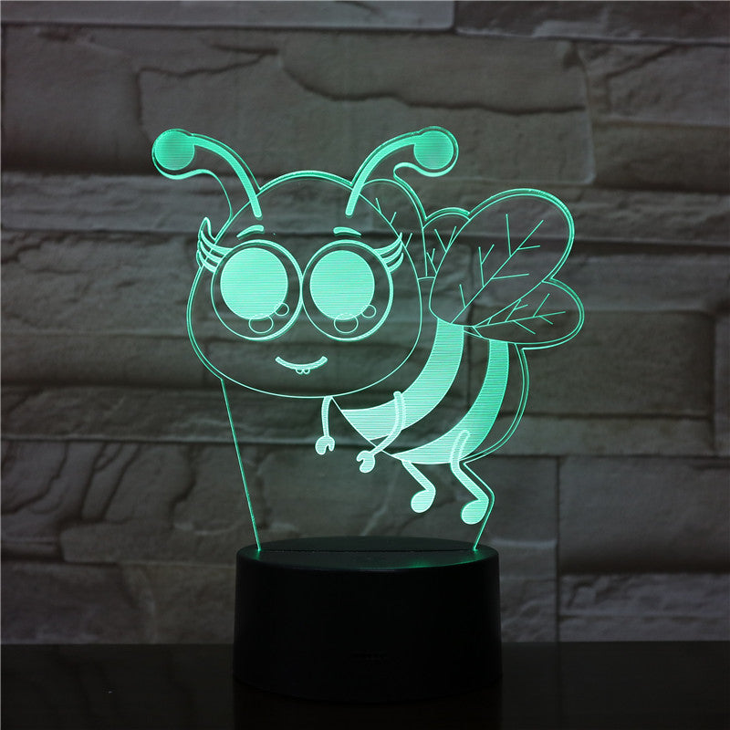 Bee 7/16 Colors Chang 3D LED Night Light Sleep Bedroom Decor Lamp Love Valentines Gift 3D-2043 Dropshipping