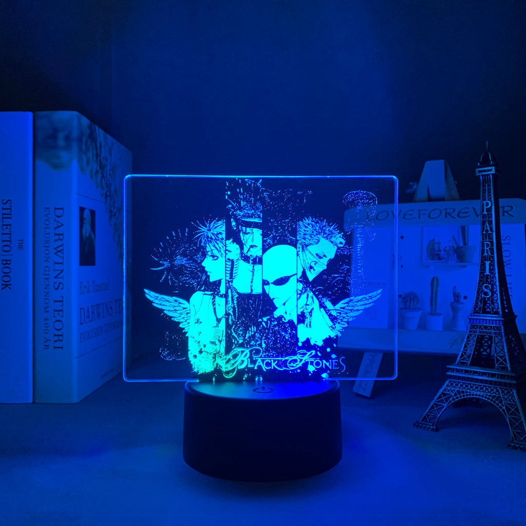 3D LED Lamp Anime FigureNANA Black Stone Bedroom Desk Decoration Small Night Light for Children's Festival Birthday Gifts Neon Lights With Remote