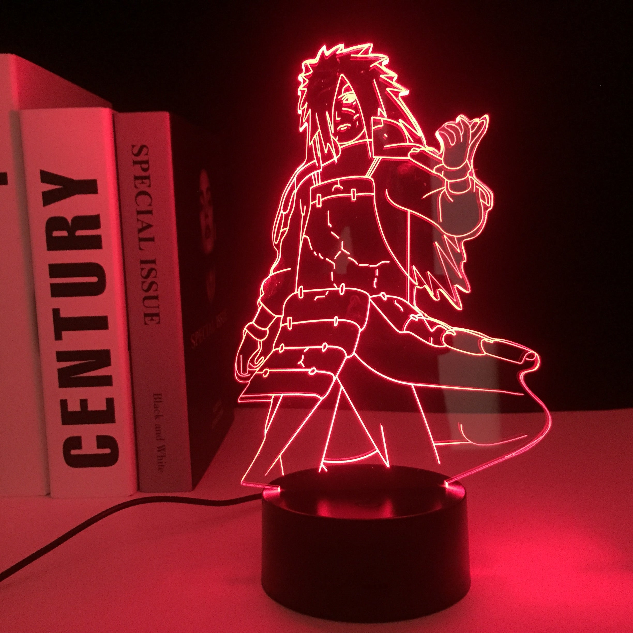 Anime Figure Madara 3D LED Night Light Home Decor Children's Festival Birthday gifts USB Link Charging 7 Color Changes With Remote Control Neon Lamp